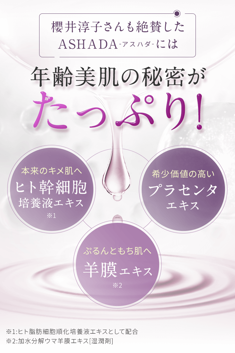 アスハダには年齢美肌の秘密がたっぷり！