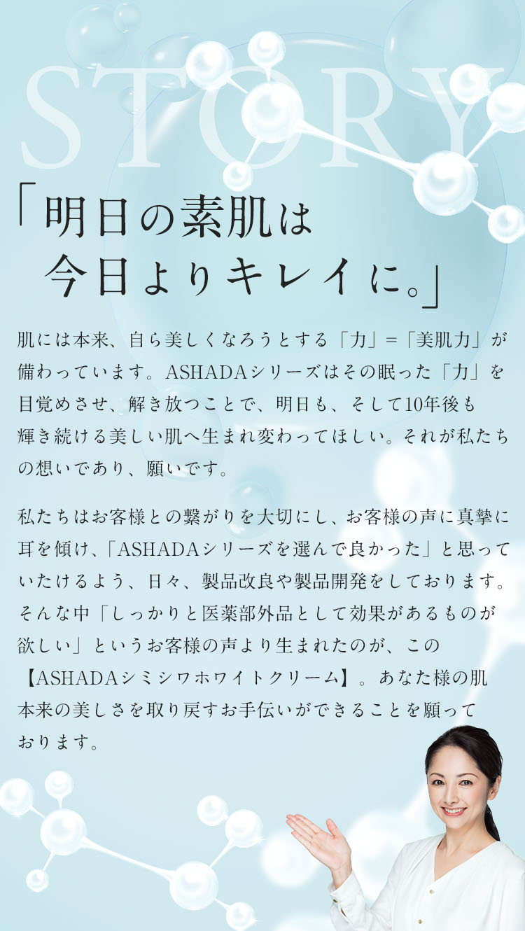 「明日の肌は今日よりキレイに」という思いから生まれました